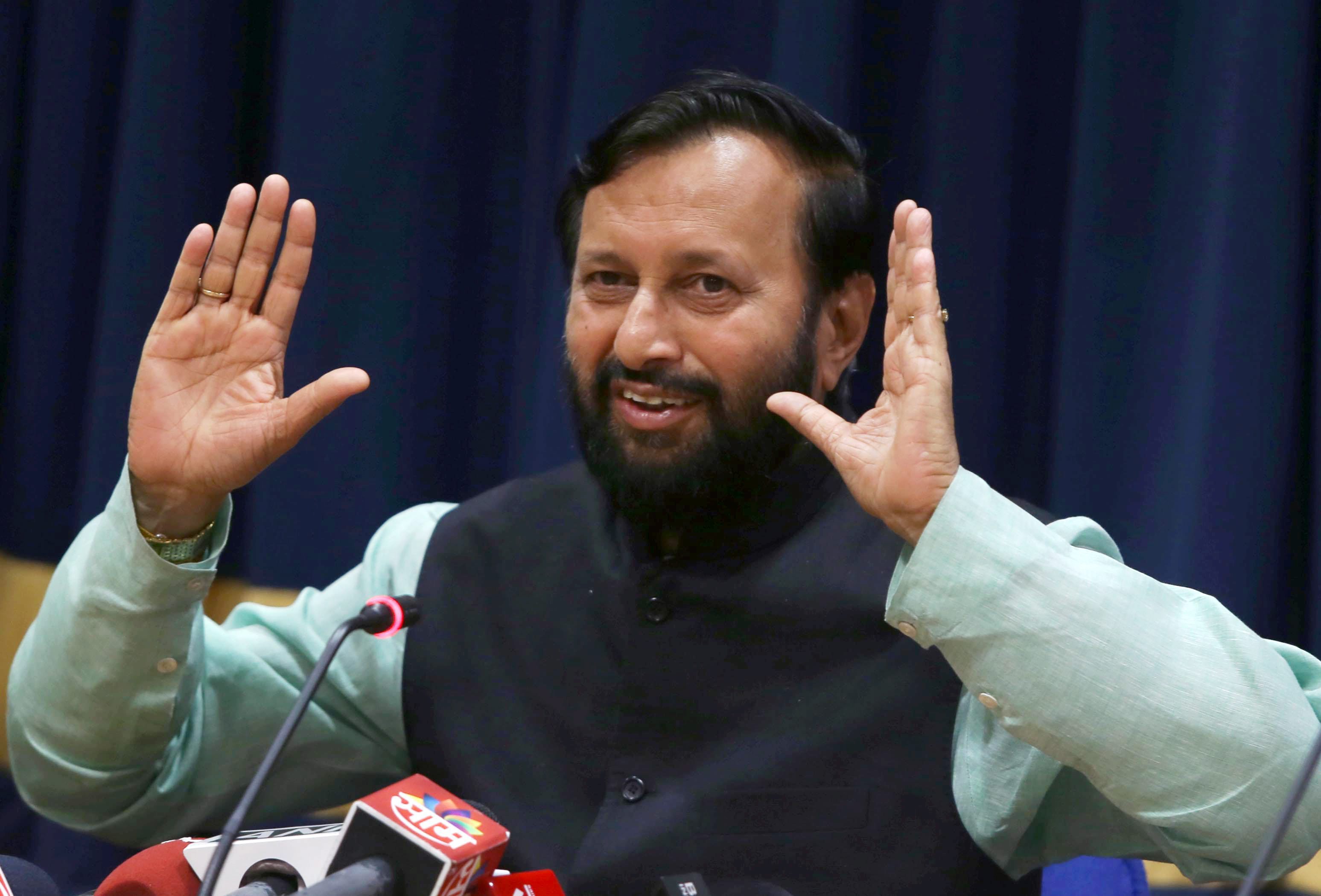 Prakash Javadekar at press conference